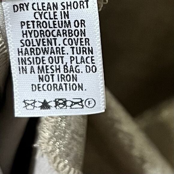 St. John Metallic Champagne V Neck Gown Size L Side Slit Luxe Maxi Dress - FLAWS - Picture 11 of 12